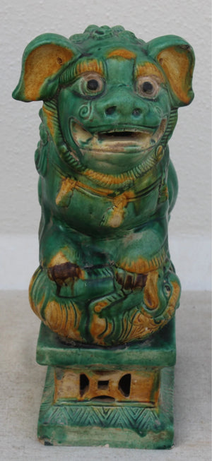 Pareja de Leones Foo en Cerámica Sancai