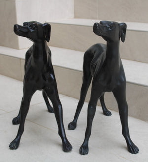 Pareja de galgos en bronce Art Déco