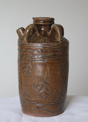 Jarra de vino de cerámica vidriada, Dinastía Qing