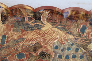 Bandeja de carey con decoración de pavo real