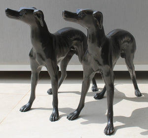 Pareja de galgos en bronce Art Déco