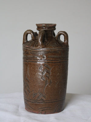 Jarra de vino de cerámica vidriada, Dinastía Qing