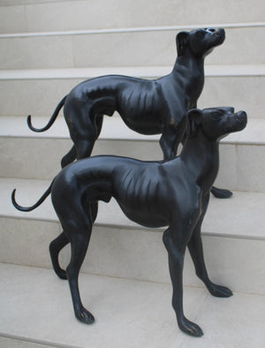 Pareja de galgos en bronce Art Déco