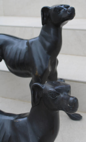 Pareja de galgos en bronce Art Déco