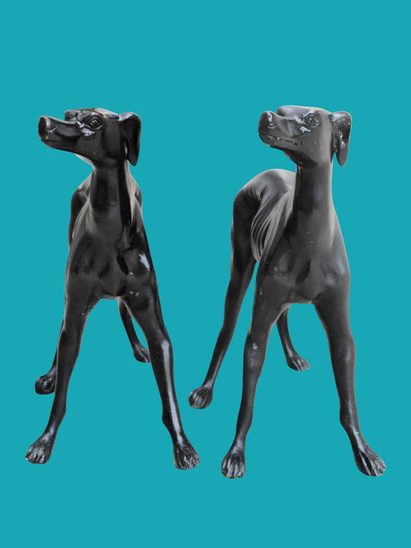 Pareja de galgos en bronce Art Déco