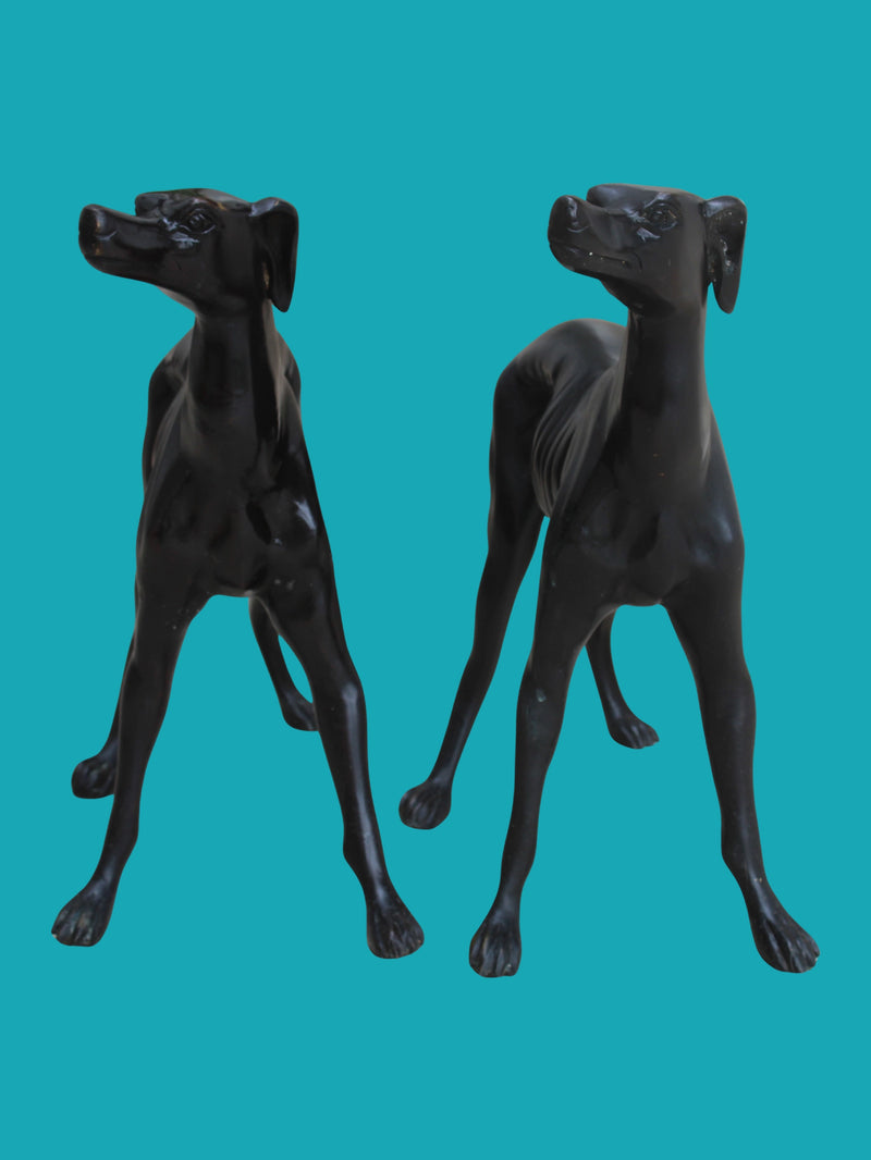 Pareja de Galgos en Bronce Art Déco