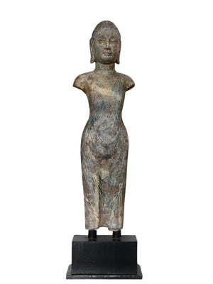 Buda Shakyamuni en piedra policromada, Dinastía Tang