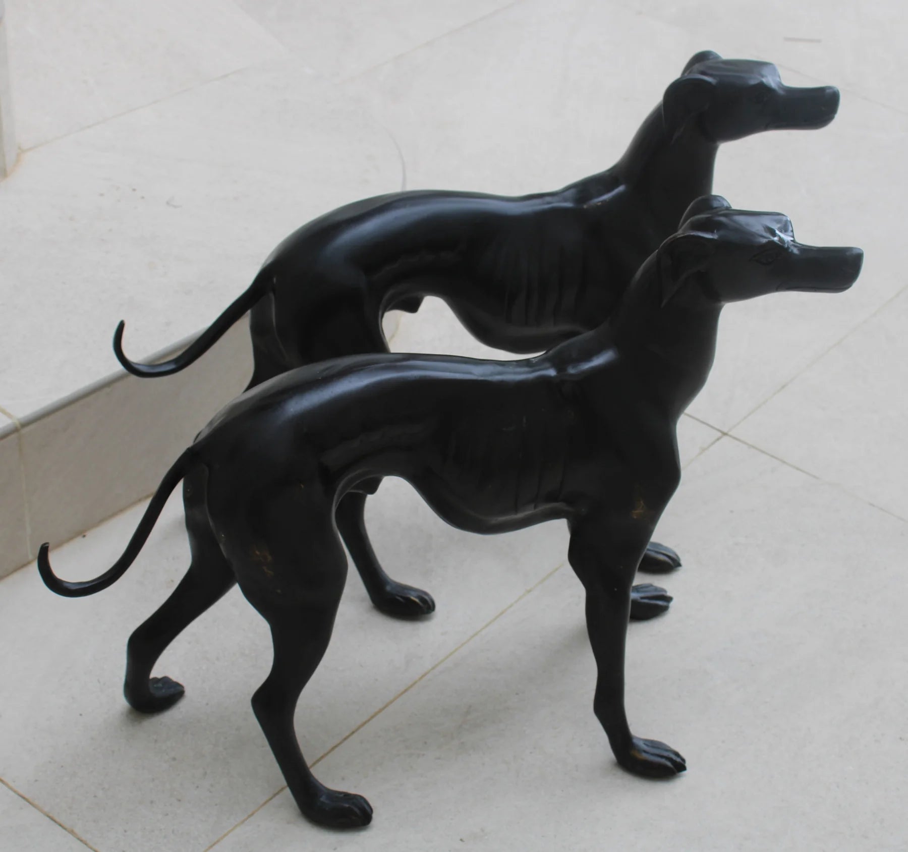 Pareja de Galgos en Bronce Art Déco