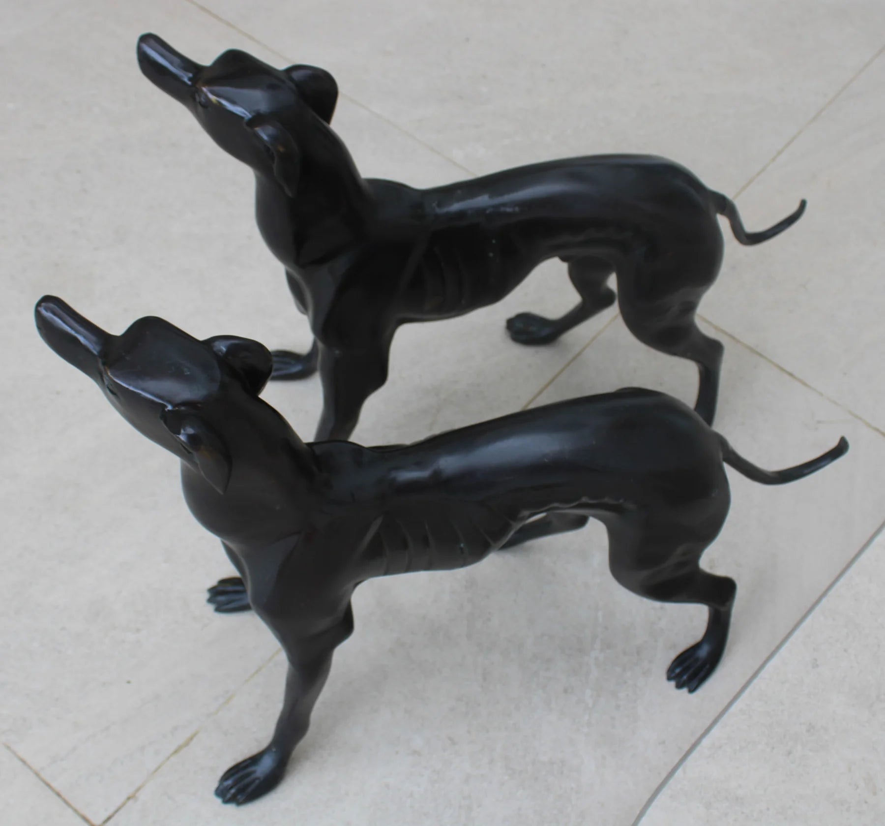 Pareja de Galgos en Bronce Art Déco