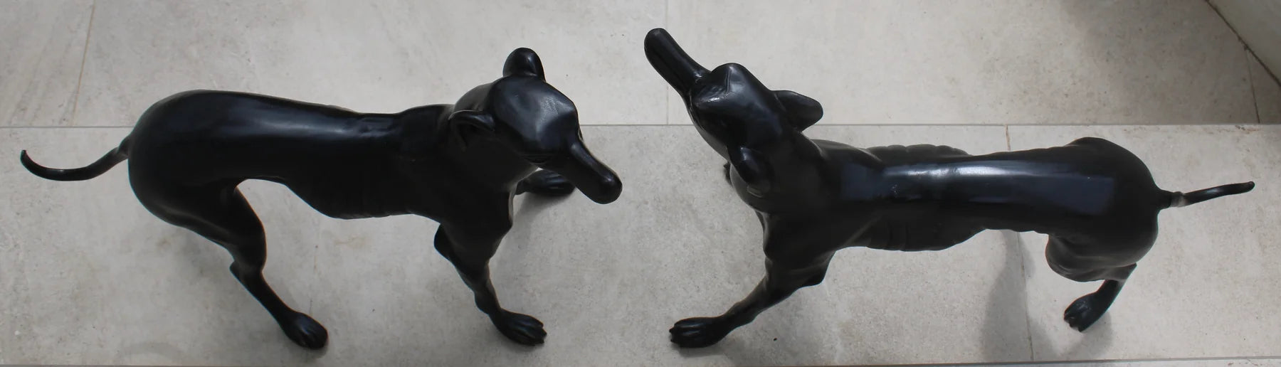 Pareja de Galgos en Bronce Art Déco